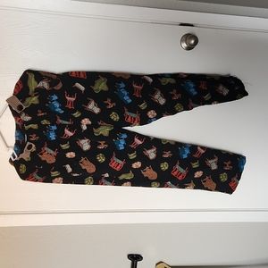 Love letters Love Note Troussers size S 100% rayon chair novelty print